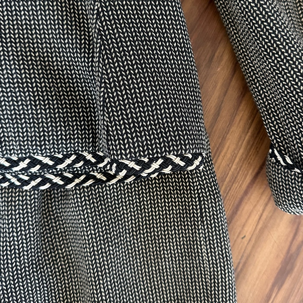 Vintage Christian Dior Black and White Herringbone suit Blazer and skirt sz 6 - Picture 5 of 10